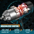 Seesii 1300NM 1/2'' Brushless Impact Wrench, Cordless Power Impact