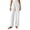 White, variant on Womens Pull on Pants Elastic Waist Solid Color Slacks Casual Straight-Leg Trouser with Pockets