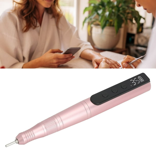 Kit De Amoladora De Uñas, Amoladora De Uñas Eléctrica Recargable Ajustable De 35000 Rpm Con 6 Cabezales De Molienda Para Pedicura Para Esmalte De Uñas
