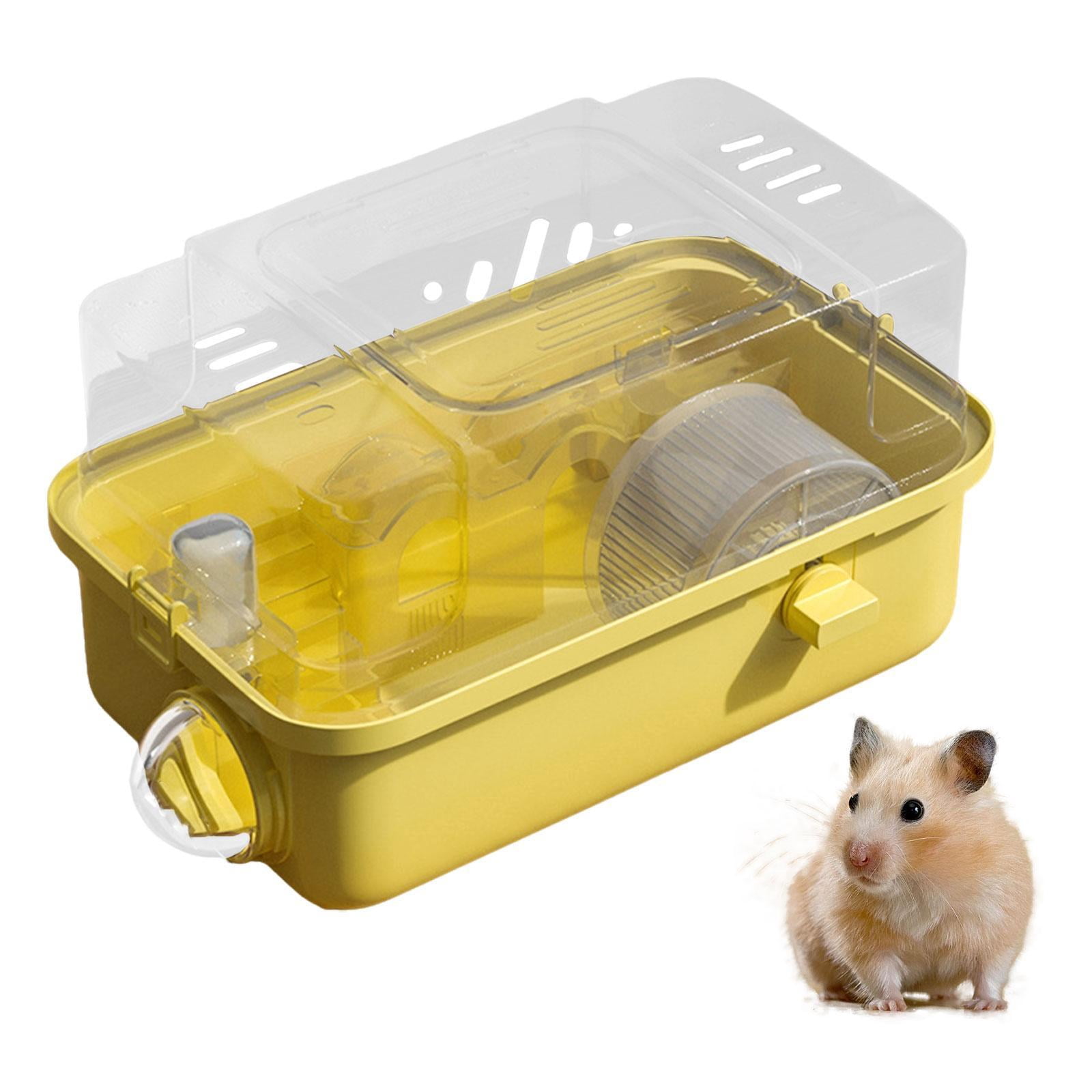 Bothyi Hamster Cage Clear Portable Small Animal Cage for Gerbils Guinea Pigs s Yellow