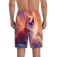 thumbnail image 4 of Lsque Sunset Cloud Corgi Mens Sleep Pajama Shorts,Short Pajama Pants, Cotton Ultra-Soft Knit-X-Large, 4 of 9