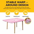 thumbnail image 4 of Valentine's Day Table Cloths for 3 Foot Rectangle Tables, Pink Bowknot Ribbon Modern Mother's Day Patio Waterproof Elastic Fitted Tablecloths, Washable Rectangular Table Cover for Camping, 4 of 8
