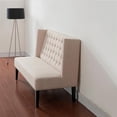 thumbnail image 3 of Halifax Grey Linen Banquette Bench, 3 of 10