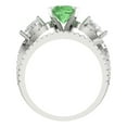 thumbnail image 4 of Clara Pucci 18K White Gold 1.925 Simulated Green Diamond Engraveable Engagement Ring + Wedding Band Set, 4 of 7