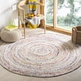thumbnail image 1 of Safavieh Braided Collection BRD210B Handmade Boho Reversible Cotton Area Rug, 8' x 8' Round, Ivory / Multi, 1 of 5