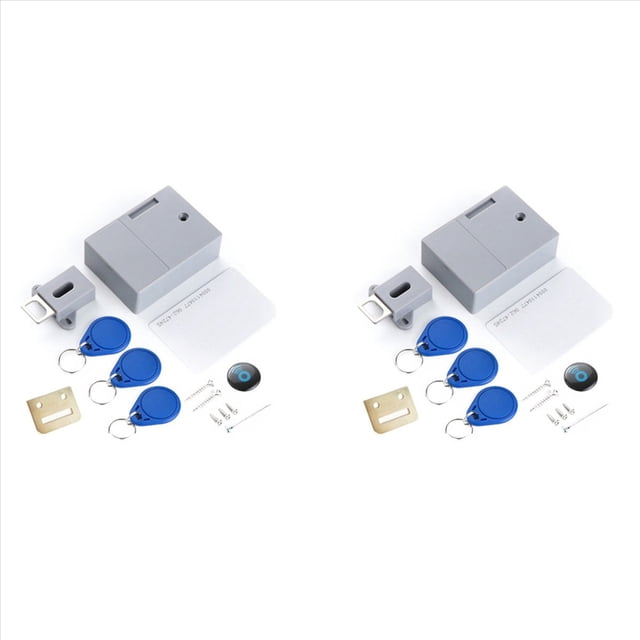 2X Cerradura ElectróNica RFID para Gabinete, Cerradura ElectróNica Oscura Oculta DIY para Armario de Madera, CajóN, Zapatero, Cerradura para CajóN