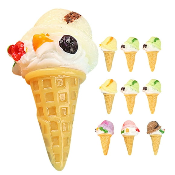 12 Uds. Mini modelo de helado Artificial, pequeños encantos de helado realistas para accesorios de fotos Diy