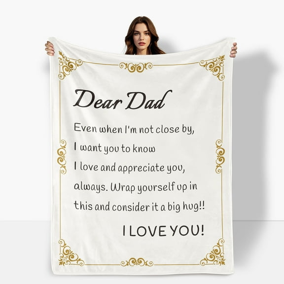 White Father Admiration Respect Gift Fleece Blanket Sofa Bed Travel Camping Polyester Throw Shipped From USA Soft Warm Comfortable Flannel Blanket Ideal For Family Friends Gift