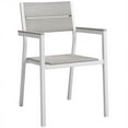 thumbnail image 3 of Modway Maine 3-Piece Modern Aluminum Patio Dining Set in White/Light Gray, 3 of 5