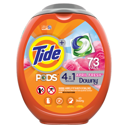 Tide Pods Plus Downy April Fresh, Laundry Detergent Pacs, 73 (Best He Detergent For Cloth Diapers)