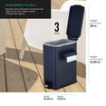 thumbnail image 7 of Home Zone Living 3 Gallon Slim Rectangular Dog Waste Trash Can with Bag Holder, Stainless Steel, Matte Navy with Trash Bags, 7 of 7