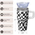 thumbnail image 3 of 20oz Stainless Steel Tumbler with Handle and Leak Proof, Geometric Design Double Wall Insulated Coffee Travel Cup, 3 of 5