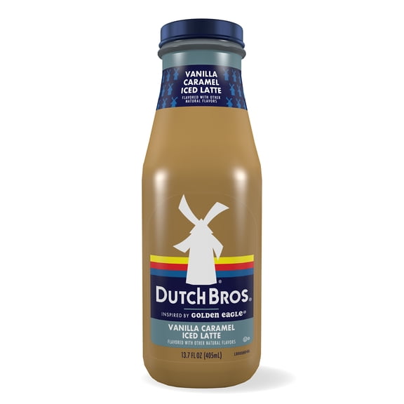 Dutch Bros Vanilla Caramel Iced Latte, Inspired by Golden Eagle, 13.7 fl oz Bottle