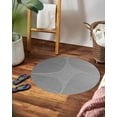 thumbnail image 4 of Round Wool Rug Gray 8x8, for Dining Room, Hallway, Hand-Tufted, Geometric Rugs, 4 of 6
