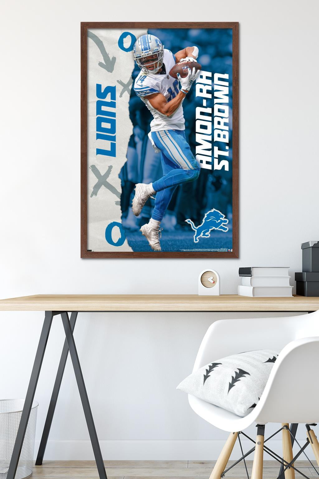 NFL Detroit Lions - Amon-Ra St. Brown 22 Wall Poster, 14.725 x 22.375  Framed 