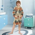 thumbnail image 5 of FORMRS Niños Bathrobe Unisex Hooded Robe Soft Plush Pajamas Sleepwear, Size 2-3T, Checkered Pattern, 5 of 7