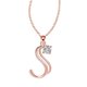 thumbnail image 1 of Cadena con colgante de letras en oro rosa 26 letras en inglés Collar con letras Alfabeto, 1 of 2