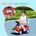 thumbnail image 3 of Qaba Toddler Ride on Toy, Baby Ride on Fire Truck with Music, Horn, Under Seat Storage, Foot to Floor Car for Kids 18-36 Months, Red, 3 of 9