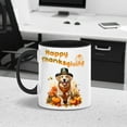 thumbnail image 5 of Happy Thanksgiving Golden Retriever Welcome Thankful Fall Autumn Pumpkin 11oz Accent Two-tone Mug Goldens Dog Lover Gifts Idea Coffee Tea Cup - 02021, 5 of 5