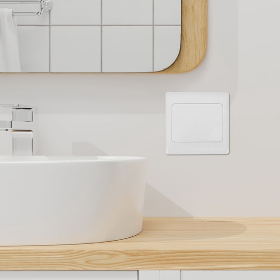 ibasenice 10pcs Outlet Plug Covers White Plastic Switch Panel for Interior Decoration