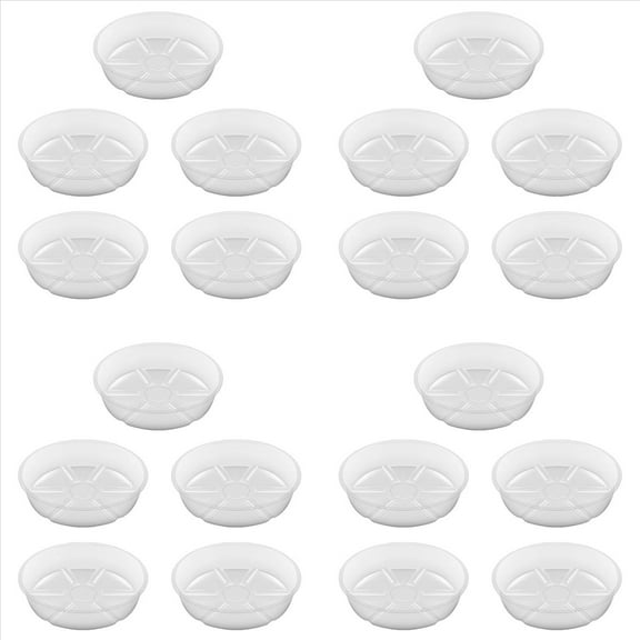Rollbacks & More 20 Pack Plant Saucers Drip Tray 6 Inch Clear Plastic Flower Pot for Indoor Plants, Pots