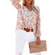 thumbnail image 3 of VISgogo, camiseta de gasa de manga larga para mujer, estampado Floral, jerséis casuales elegantes con cuello en V, Tops de oficina, ropa de calle VISgogo moda, 3 of 9