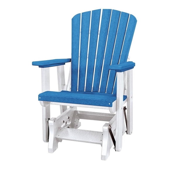 OS Home and Office Furniture 27" Resin Fan Back Glider in Blue/White