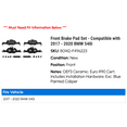 thumbnail image 2 of Front Brake Pad Set - Compatible with 2017 - 2020 BMW 540i 2018 2019, 2 of 2