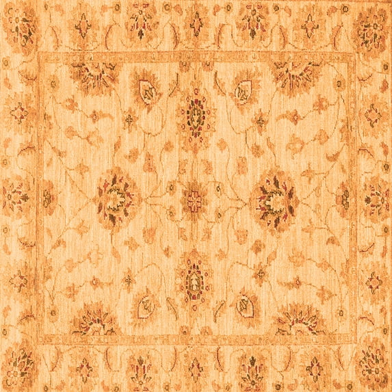 Ahgly Company Indoor Square Oriental Orange Traditional Area Rugs, 7' Square