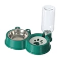 thumbnail image 2 of Comedero y bebedero para perros y gatos, doble cuenco antideslizante de acero inoxidable, cuencos desmontables para comida seca y húmeda, bandeja fácil de limpiar para alimentar a tu mascota, 2 of 6
