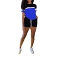 thumbnail image 1 of Conjunto de Ropa de mujer Lucakuins camisetas de manga corta color contrastante y pantalones cortos para correr S M L XL XXL, 1 of 9