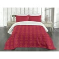 thumbnail image 3 of Ambesonne Eastern Quilted Bedspread Set 3 Pcs, Sun Inspired Ethnic, Queen Size, Scarlet and Maroon, 3 of 5