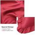 thumbnail image 4 of PiccoCasa 2Pcs Satin Pillowcase Pillowcases Ruffled Pillowcases Pillow Shams, Standard Burgundy, 4 of 7