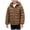 Brown, variant on Kids Packable Hooded Puffer Jacket Multi-Pocket Zip-Up Winter Coat Size 13-14 (Navy,13-14 Years)