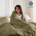 thumbnail image 5 of Bare Home Luxury Duvet Cover and Sham Set - Premium 1800 Collection - Ultra-Soft - King, Olive, 3-Pieces, 5 of 10