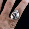 thumbnail image 3 of Vintage Horror Movie Jason Mask Ring Creative Silver Color Exaggerated Punk Biker Rings Anniversary Gift, 3 of 3