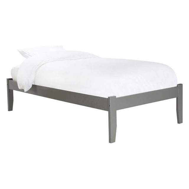 Atlantic Furniture Concord Lit Simple Plate-Forme avec Planche de Pied Ouverte en Gris