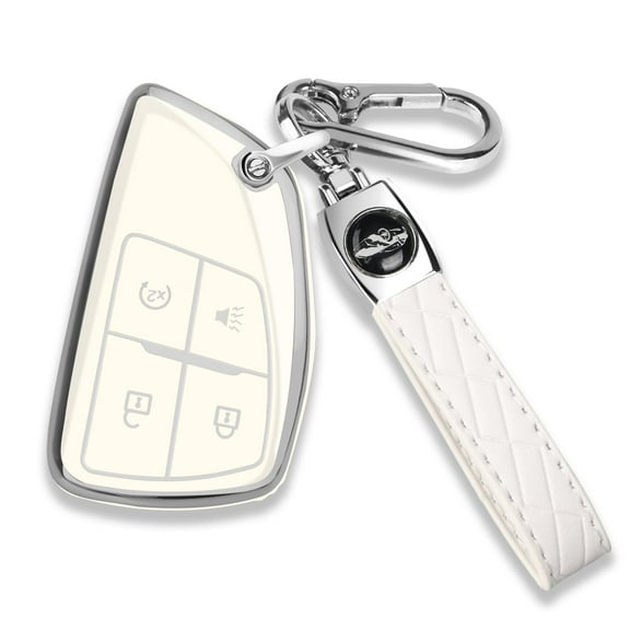 for Chevy Key Fob Cover with Keychain Soft TPU Protection Case Compatible with 2021-2026 Chevy Colorado Equinox Silverado GMC Canyon Sierra Terrain 4-Buttons