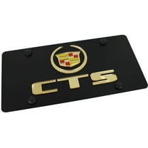 Cadillac CTS Logo License Plate (Gold on Black)