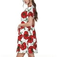 thumbnail image 2 of Naloa Hand Drawn Tomatoes Print Womens Summer A-Line Dress with Pockets,Short Sleeve Dresses,Flowy Beach Swing Dress for Vacation Travel, 2 of 6