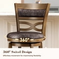 thumbnail image 4 of MF Studio 26" Counter Height Bar Stool with Back, Wood Swivel Bar Stool with Thick Upholstery Back & Extra Large Seat, Jacobean, 4 of 10