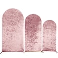 thumbnail image 2 of BalsaCircle 3 Dusty Rose Crushed Velvet Round Top Wedding Arch Backdrop Stand Covers Party Events Decorations Supplies, 2 of 8