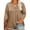 Khaki, variant on Pincandy Women Plus Size Neck 3/4 Sleeve Casual Tshirts Loose Basic Tunic Tees Shirts Dressy Casual Henley V-Neck Summer Tops Pleated T-Shirts Loose Fit Tunic Blouses,Dark Gray,4XL