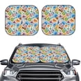 thumbnail image 2 of Windshield Sun Shade, Travel Stamp Print Foldable Car Sun Shade Windshield For Front, 2 Pieces, 2 of 4