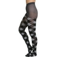 thumbnail image 3 of ToBeInStyle Women's Big Argyle Spandex Pantyhose - Black/Grey, 3 of 6