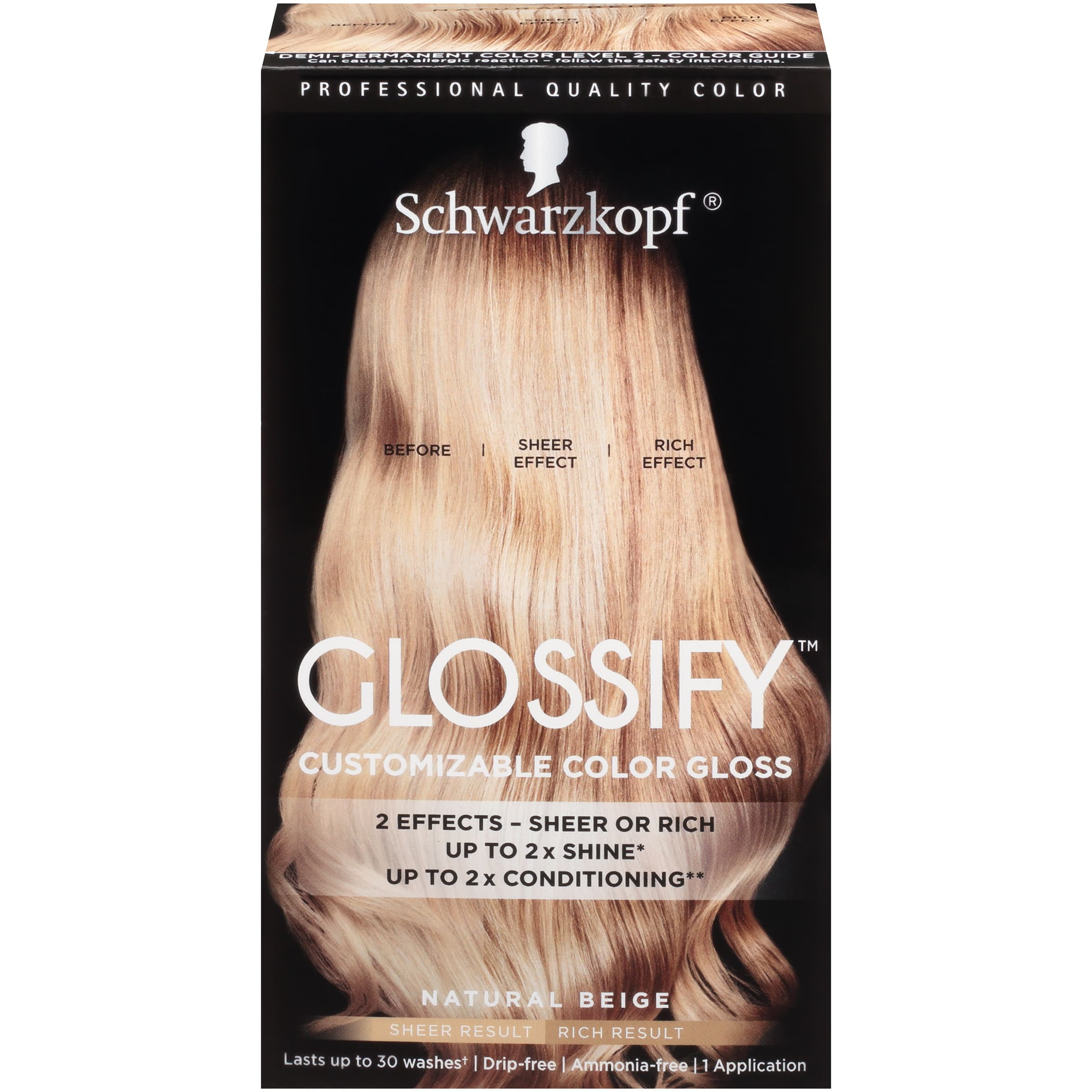 Schwarzkopf Glossify Customizable Color Gloss, Natural Beige