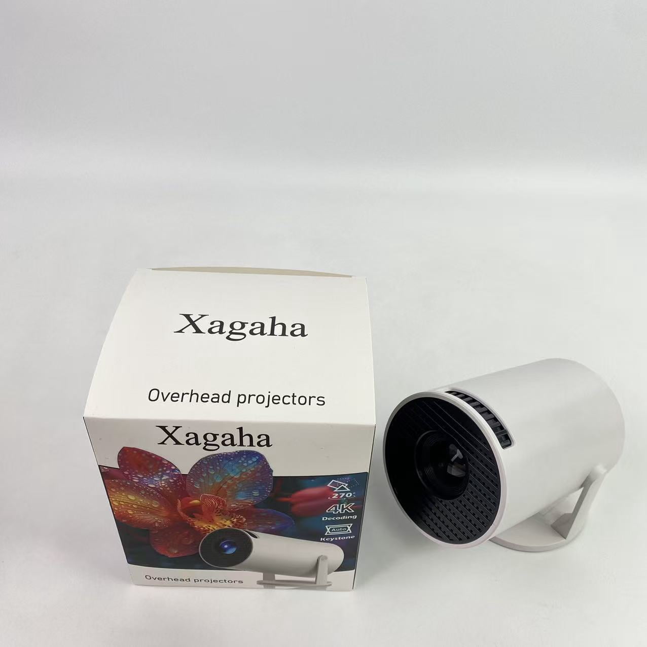 Xagaha Overhead projectors,Mini Projector with WiFi and Bluetooth, Portable Projector Full HD 4K Support with Automatic Vertical Keystone Correction 270° Rotation Projector