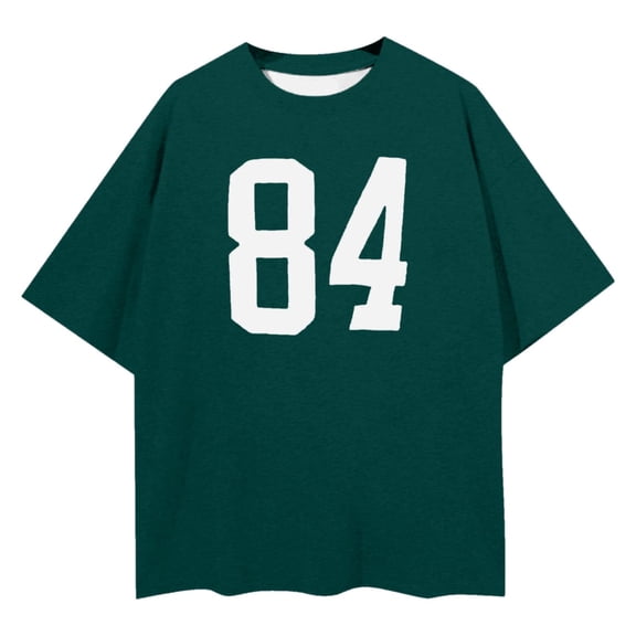 DHFJKG Women Oversized T Shirts Casual Short Sleeve Number Print Crew Neck Graphic Tee Baggy Boyfriend Streetwear Trendy Tops
