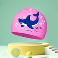 thumbnail image 2 of Swim Cap for Kid 3 4 6 8 14 16, Silicone Waterproof Layer, Cloth Swim Cap for Boy, Girl, Youth, Lightweight and Comfortable, for Pool, Beach,Swimming PK2 One Size, 2 of 3