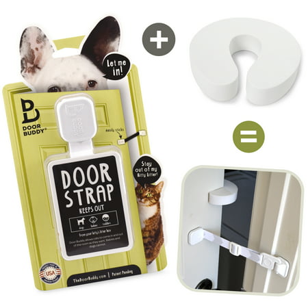 Door Buddy Door Latch Plus Door Stopper. Dog Proof Cat Litter Box And Hold Door Open For (Best Dog Litter Box)